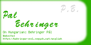 pal behringer business card